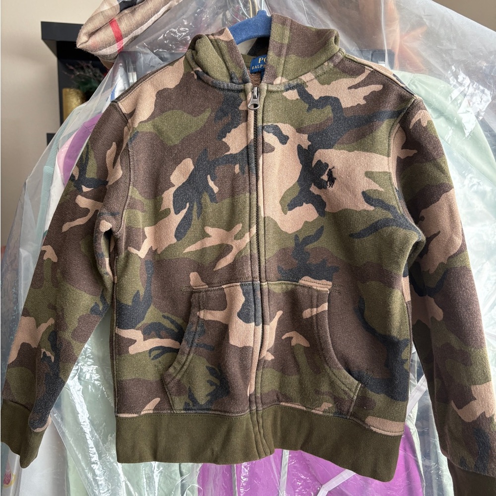 Polo by Ralph Lauren Kids Camouflage Zip Hoodie - Green/Brown